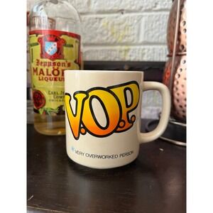 Vintage 1980s “Very Overworked Person” Funny Workplace Office Joke Coffee Mug